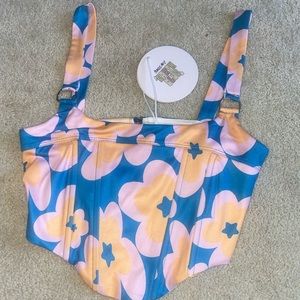 Princess Polly Flower Child Corset Blue Multi